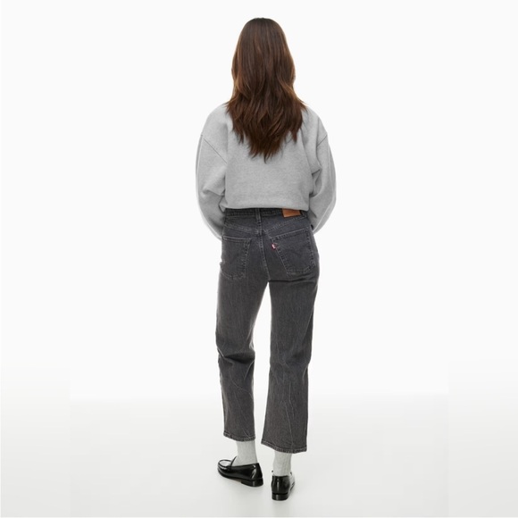 Levi's Ribcage Straight Jeans in Washed Black - Picture 4 of 14